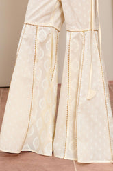 1 Piece Gharara in Off White Cambric (CZ3263)